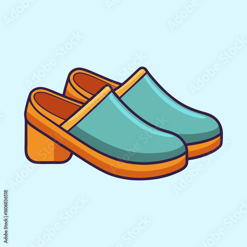 vector illustration of clogs