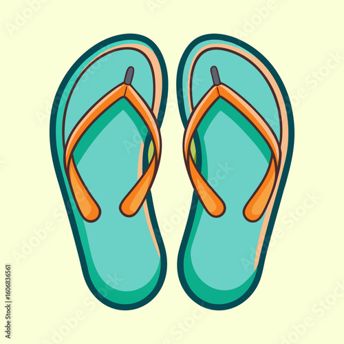 vector illustration of flip flops 