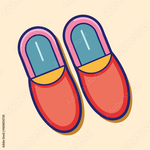 vector illustration of slippers
