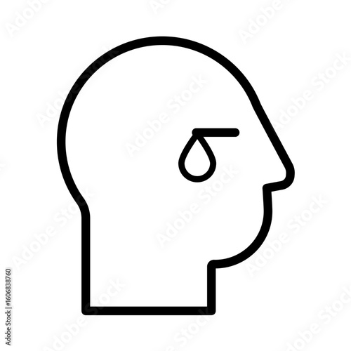 Sadness, crying, emotional distress - vector icon