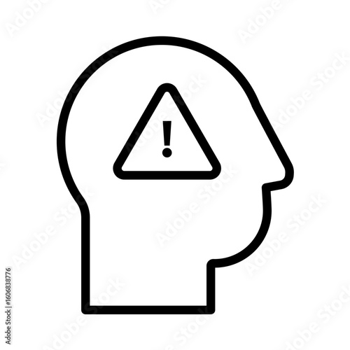 Mental warning, psychological alert, stress icon - vector