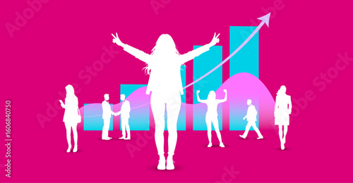 sagome, silhouette, donne, femminile, successo,  emancipazione femminile, donne in carriera, 