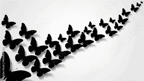 Elegant Butterfly Silhouettes Against Gradient Background