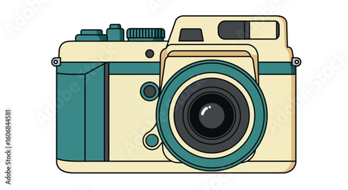 Retro camera design: vintage cartoon style for photography enthusiasts
