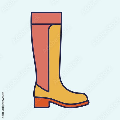 vector illustration of knee high boots