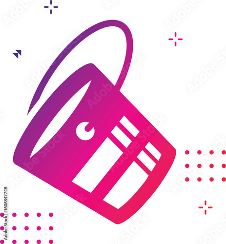 Vector clipart illustration of bucket filled with water
