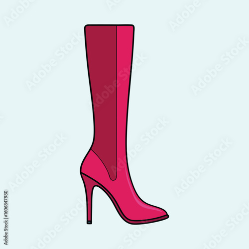 vector illustration of a thigh high boots