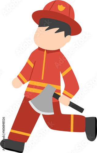 cute firefighter character