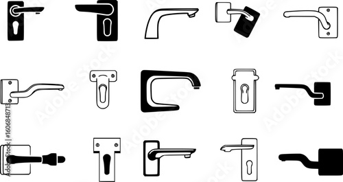 flush handle icon. Vector symbol, vector set silhouette
