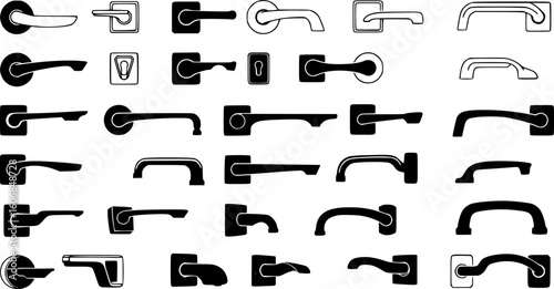 flush handle icon. Vector symbol, vector set silhouette
