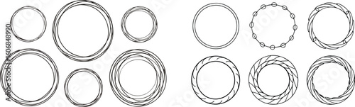 A set of circular shapes in different sizes.