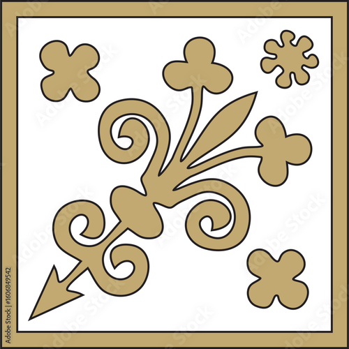 Vector gold and black ancient Roman ornament elements. Classic European parts of patterns. Lili and Krovns
