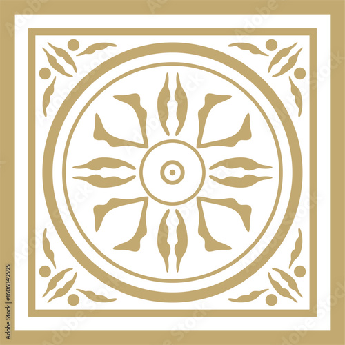 Vector gold ancient Roman ornament elements. Classic European parts of patterns. Lili and Krovns
