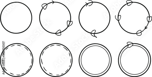 Selection of Circle Frame Designs for Creative Projects and Graphic Design.