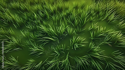 Dense Grass Blades with Radiant Green