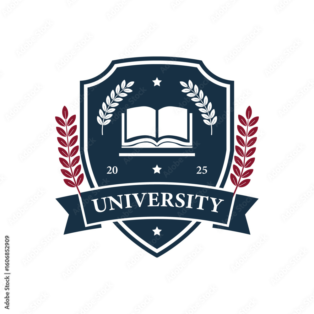 Obraz premium University Academic Shield Emblem Vector Logo