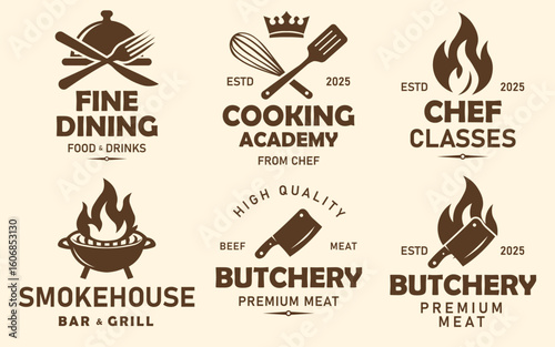 Culinary Food Service Logo Vector Bundle