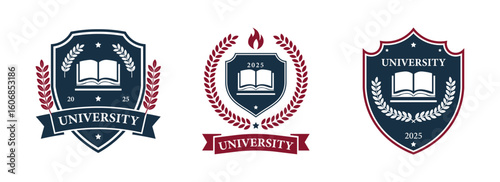University Academic Emblems Vector Logo Set