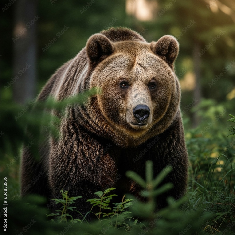 Fototapeta premium brown bear in the forest