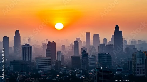 Wallpaper Mural Sunrise Cityscape: Golden Hour Over Urban Skyline Torontodigital.ca