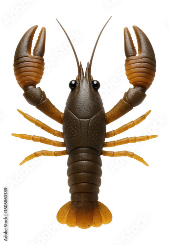 Crawfish-shaped silicone lure with segmented claws for river fishing