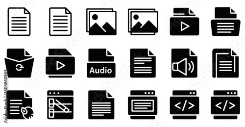 UI UX Web App Design Vector Icon Set – Minimal Flat Symbols

