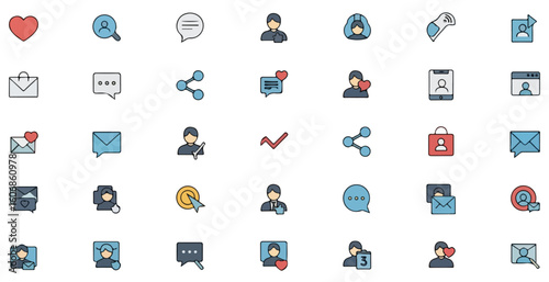 UI UX Web App Design Vector Icon Set – Minimal Flat Symbols


