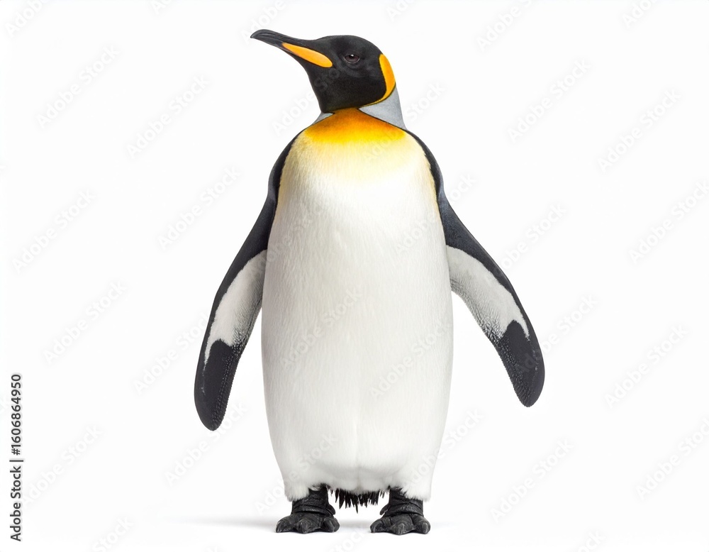 Obraz premium King Penguin Standing on White Background