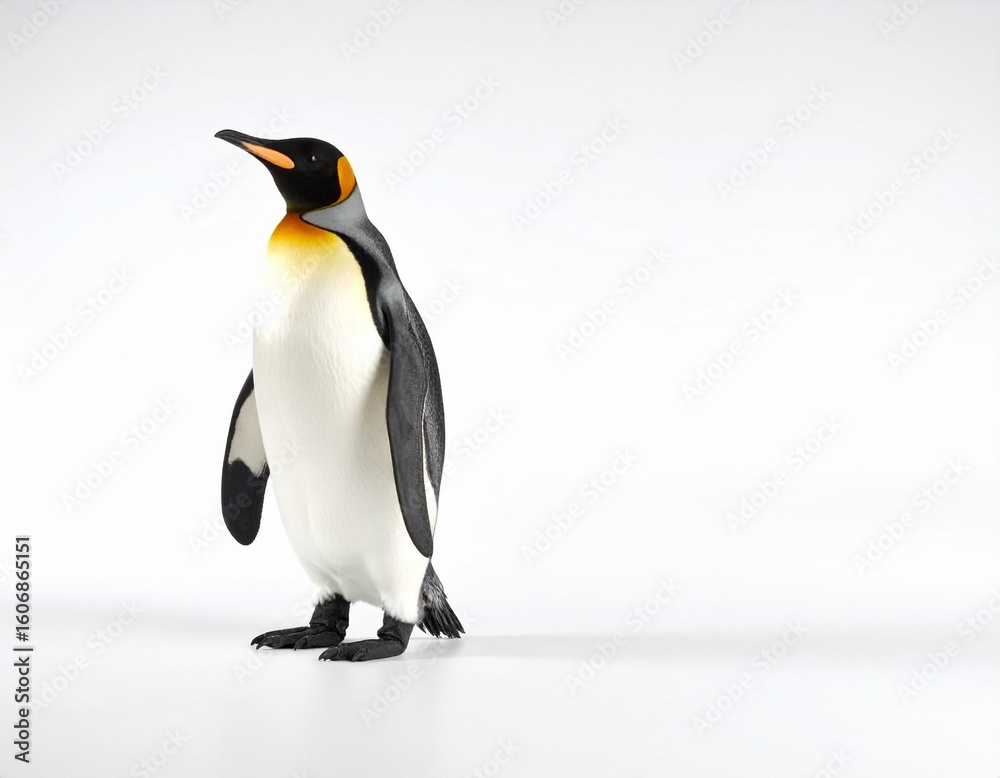 Fototapeta premium King Penguin Standing on White Background