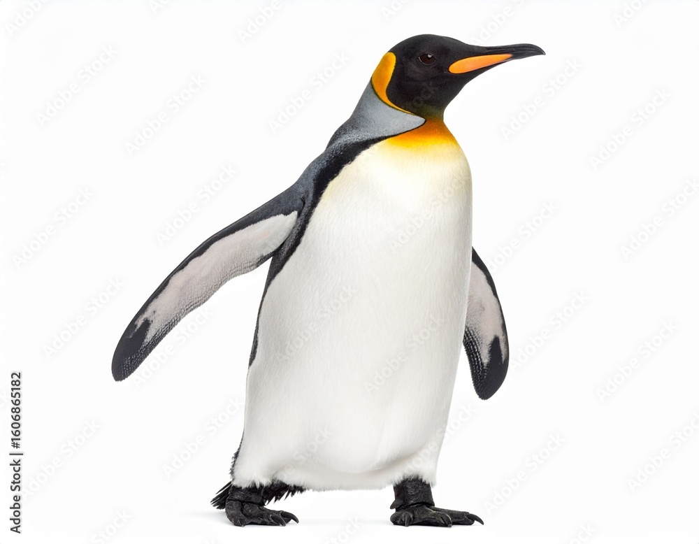Obraz premium King Penguin Standing on White Background