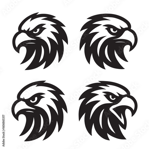 Eagle Head Silhouette Vector Set