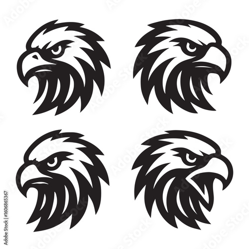 Eagle Head Silhouette Vector Set