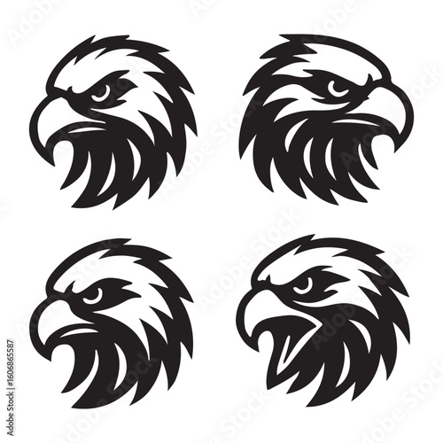 Eagle Head Silhouette Vector Set