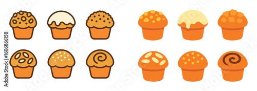 Colorful Muffin Icons