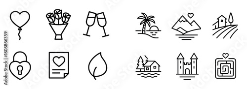 Minimalist Romantic Icons