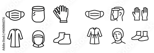 Minimalist PPE Icons
