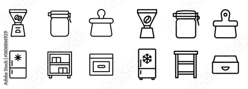 Minimalist Coffee Storage Icons
