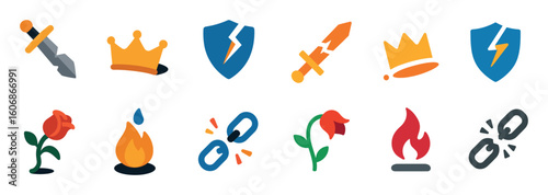 Defeated Symbols Icons