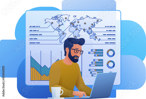 Man Working on Statistics D...