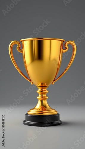 Shiny Gold Trophy Emoji with Handles White