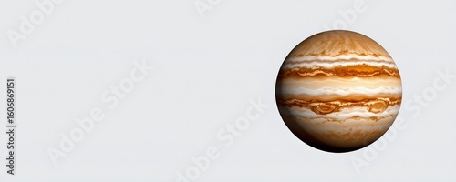 create a 3d rendering or illustration of an isolated planet of jupiter in the solar system