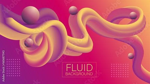 Colorful 3D Fluid Abstract Background with Gradient Shapes