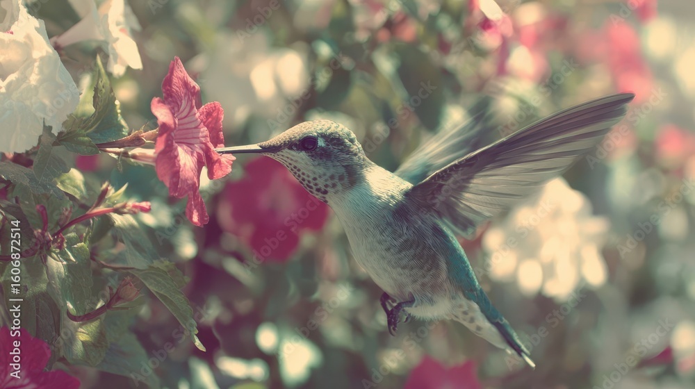 Fototapeta premium hummingbird feeding on a flower