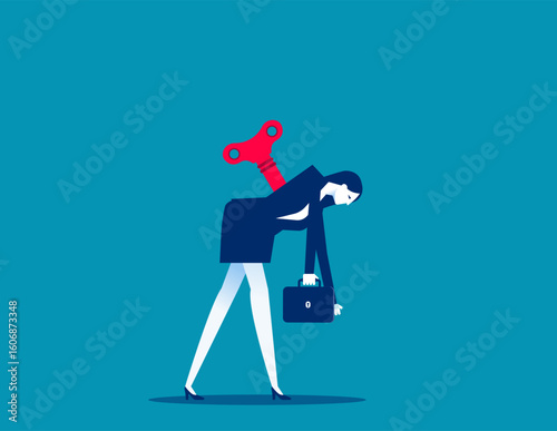 Tired worker. The businesswoman ran out of battery