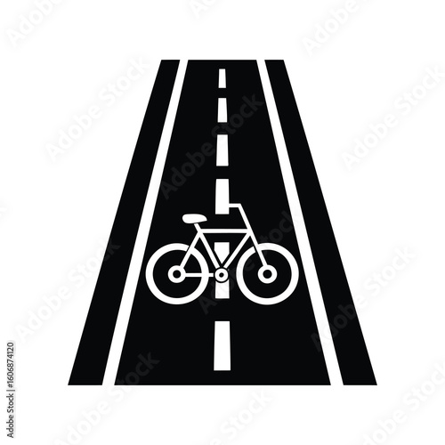 Bicycle lane symbol indicating a dedicated path for cyclists on the road