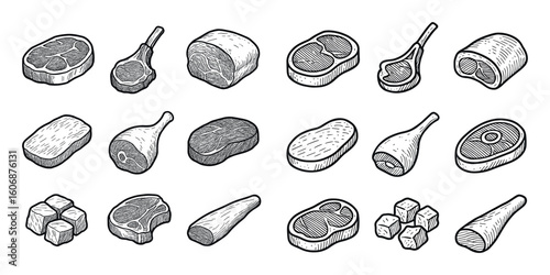 Hand-Drawn Meat Icons
