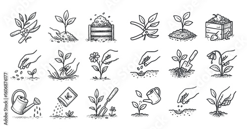 Gardening Icons Grid