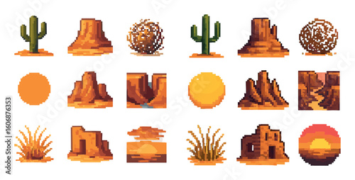 Western Pixel Art Grid