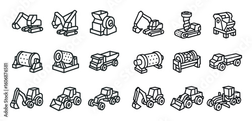 Mining Machinery Icons