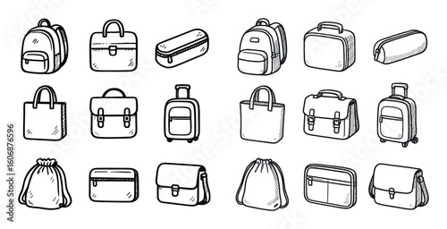 Hand-Drawn Schoolgear Icons